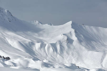 Mountains covered with snowの写真素材