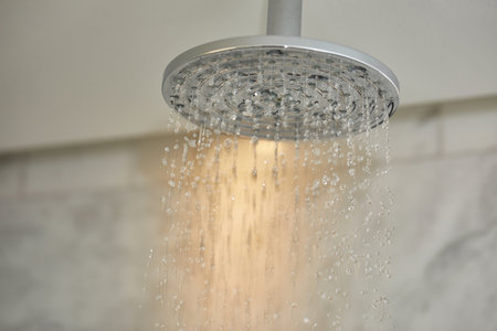 Shower water flowingの写真素材