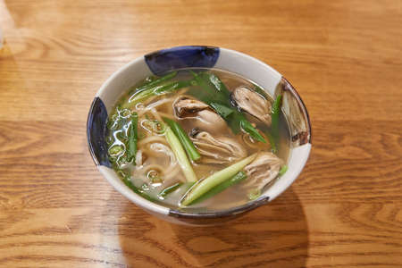 Bowl of hot soup in Japanの写真素材