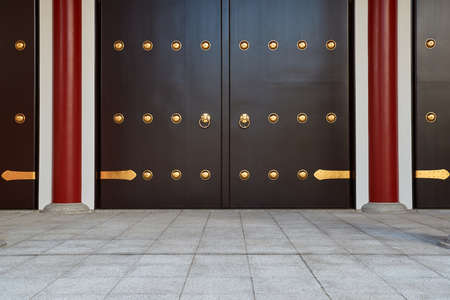 Temple door in Japan, Ueno Parkの写真素材