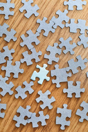 Jigsaw puzzle pieces separatelyの写真素材