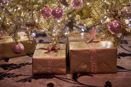 Christmas Tree And Presentsの写真素材