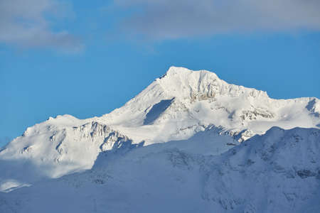 Mountains covered with snowの写真素材