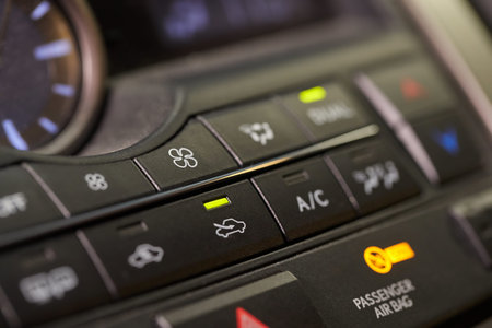 Air conditioning buttons of a car