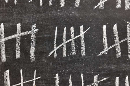 Chalk tally chart countingの写真素材