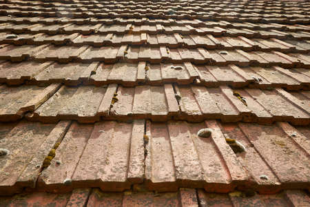 Old roof tiles textureの写真素材