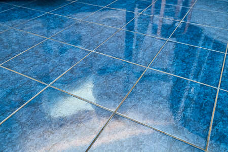 Tiled bathroom floorの写真素材