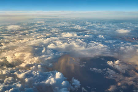 Clouds and storm from aboveの写真素材