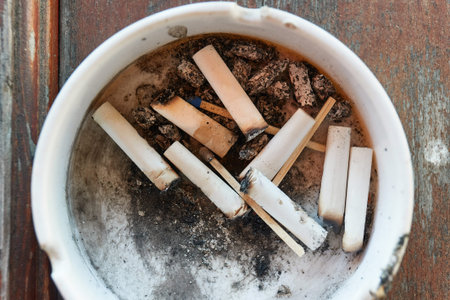 Cigarette buts in an ashtray