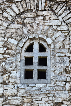 Window Old Stone Wallの写真素材