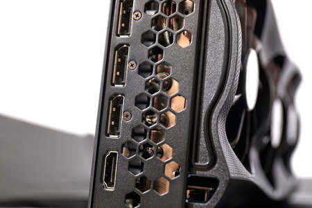 Computer graphics card on a deskの写真素材