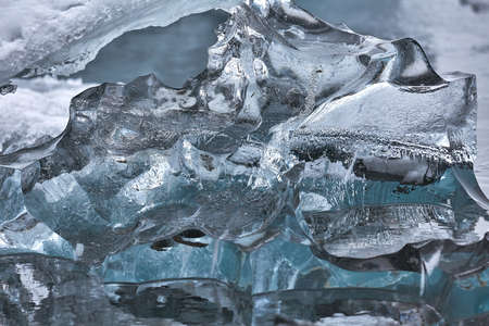 Block of glacier ice strange shapedの写真素材