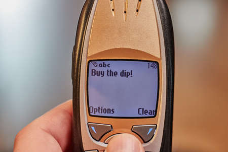 Buy the dip sms message receivedの写真素材