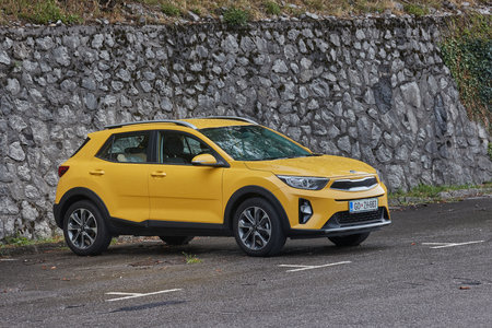 Car parked in the rain, Kia Stonicのeditorial素材
