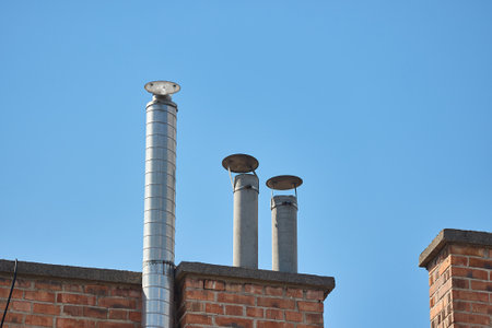 Roofs and chimneysの写真素材