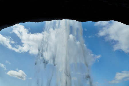 Waterfall in Icelandの写真素材