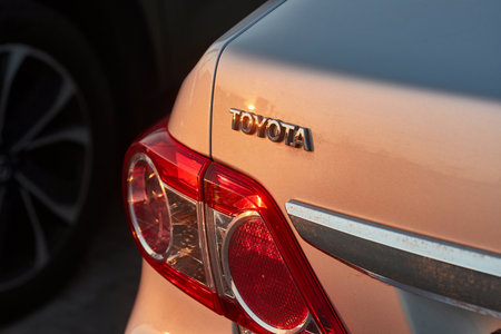 Toyota logo label closeupのeditorial素材