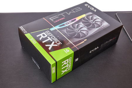 EVGA Geforce RTX 3090 Nvidia GPU box on a deskのeditorial素材