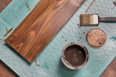 Painting wood lumber plankの写真素材