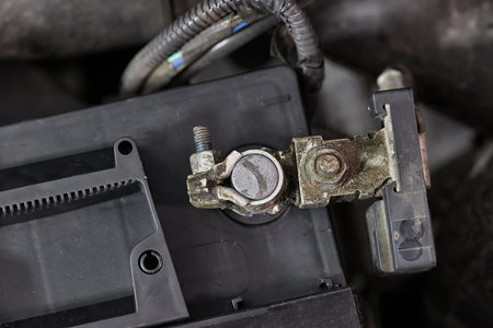 Car battery connecting cable terminalの写真素材