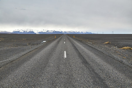 Iceland road trip desolate landscapeの写真素材