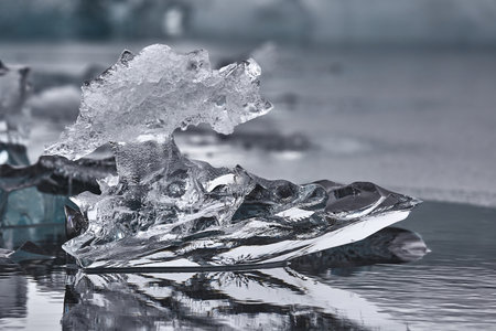 Glacial lake in Icelandの写真素材