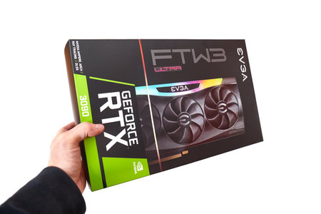 EVGA Geforce RTX 3090 Nvidia GPU box, isolated on whiteのeditorial素材
