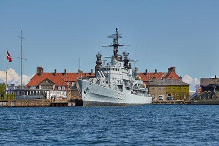 Copenhagen docks with warships HDMS Peder Skramのeditorial素材