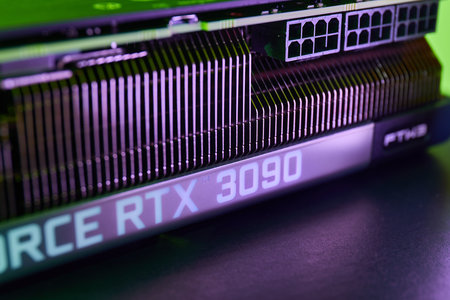 EVGA Geforce RTX 3090 Nvidia GPU displayのeditorial素材