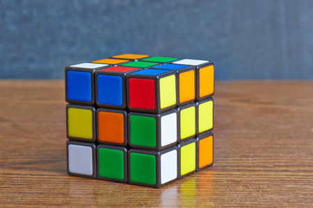 Rubiks cube on whiteのeditorial素材