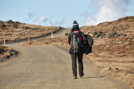 Walking in Icelandの写真素材