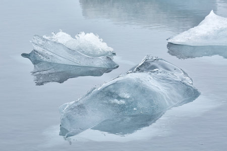 Glacial lake in Icelandの写真素材