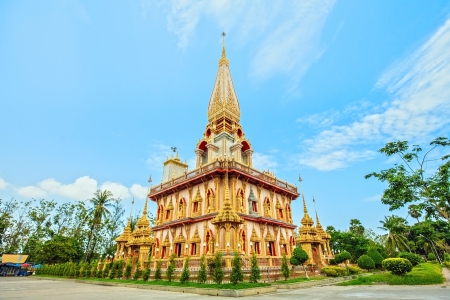 Phra Mahathat Chedi at Wat Chalong,Phuket,Thailandの写真素材