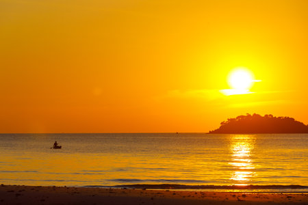 Sunset at Ko Chang.Beautiful island in thailand at Trat province, Thailand.の写真素材