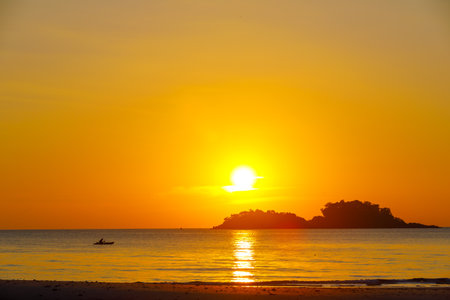 Sunset at Ko Chang.Beautiful island in thailand at Trat province, Thailand.の写真素材