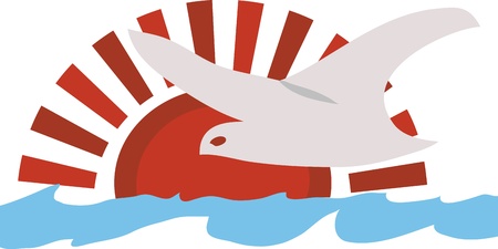 Bird at the riverのイラスト素材