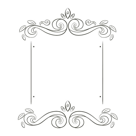 grunge flowers frame silhouetteのイラスト素材