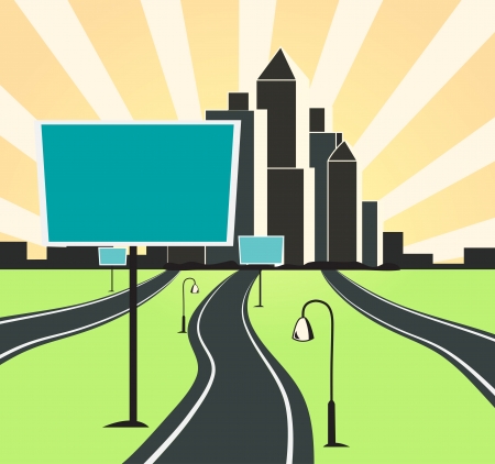 city roadのイラスト素材