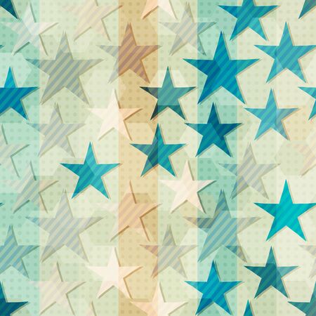 abstract blue star seamlessのイラスト素材