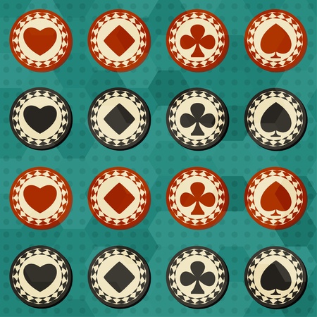 poker card suit seamlessのイラスト素材
