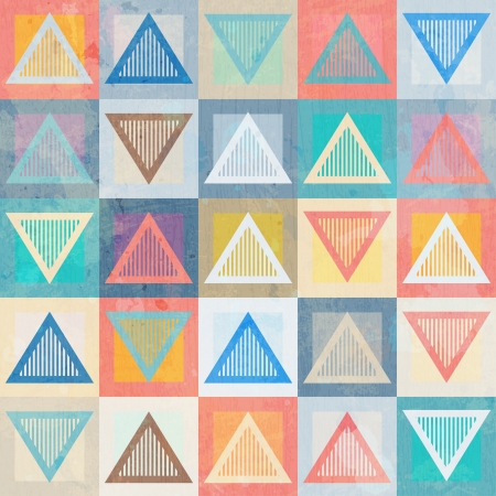 colored triangle seamless pattern with grunge effectのイラスト素材