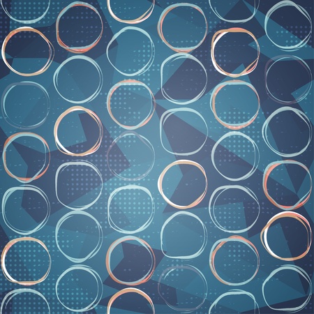 blue circle seamless patternのイラスト素材
