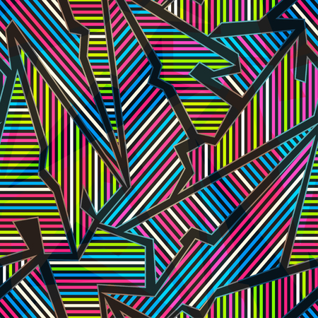 neon geometric seamless patternのイラスト素材