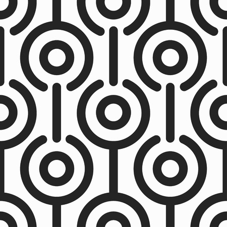 monochrome retro circle seamless patternのイラスト素材