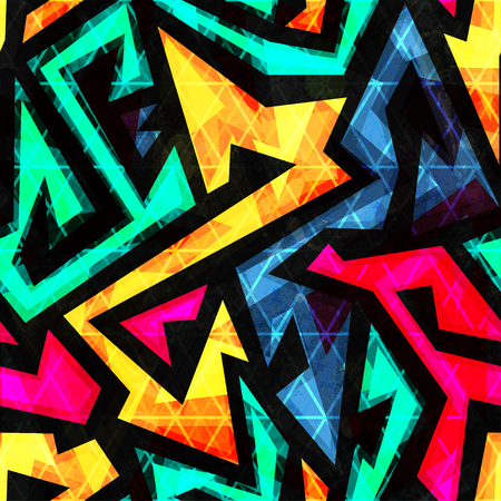 bright geometric seamless patternのイラスト素材