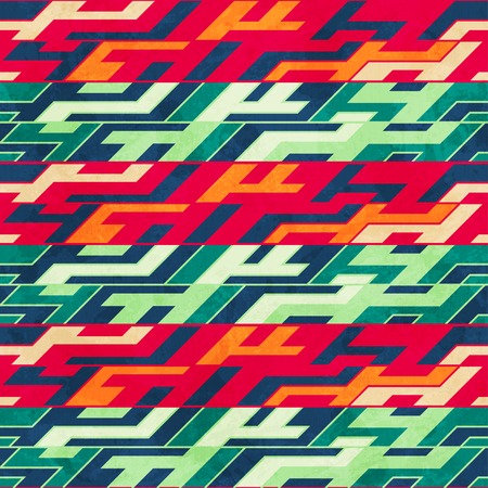 retro mosaic seamless patternのイラスト素材