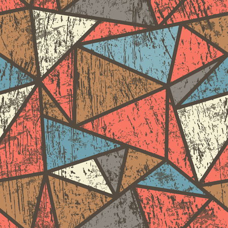 triangle seamless pattern with wood effectのイラスト素材