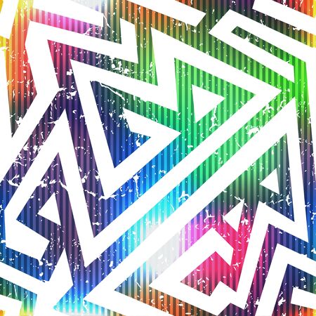 bright geometric seamless patternのイラスト素材