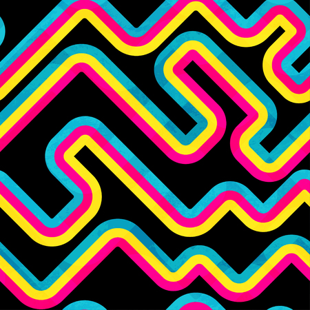 Rainbow curve. Seamless pattern.のイラスト素材