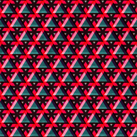 red color triangle seamless pattern with grunge effectのイラスト素材